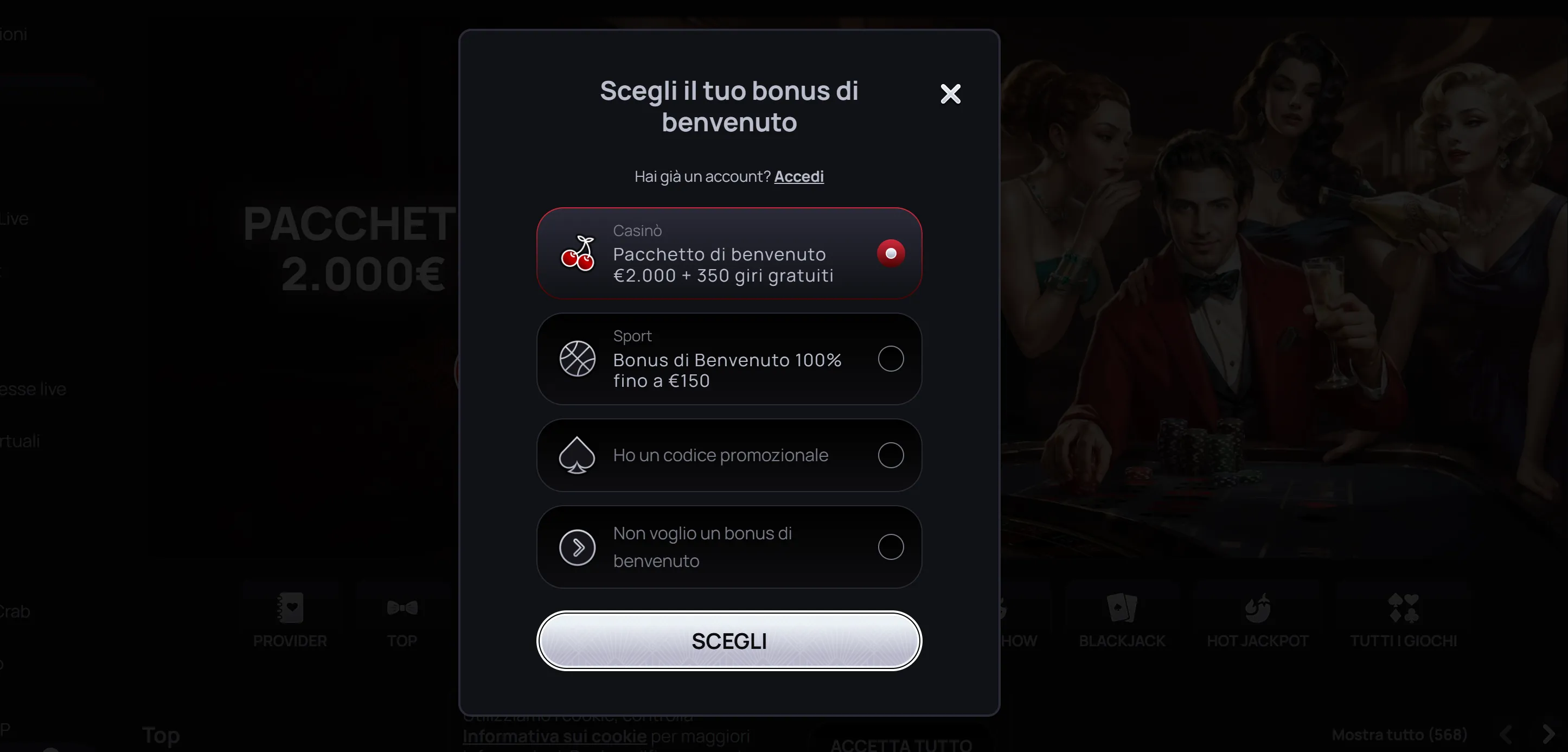 Verifica account Casinova Casino KYC